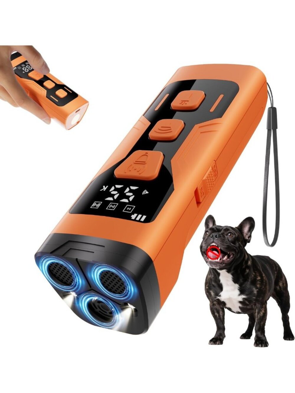 Ultrasonic Anti-Bark Device for Dogs, 3X Deterrent, 4 Frequencies, 5 Modes